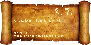 Krauter Tankréd névjegykártya